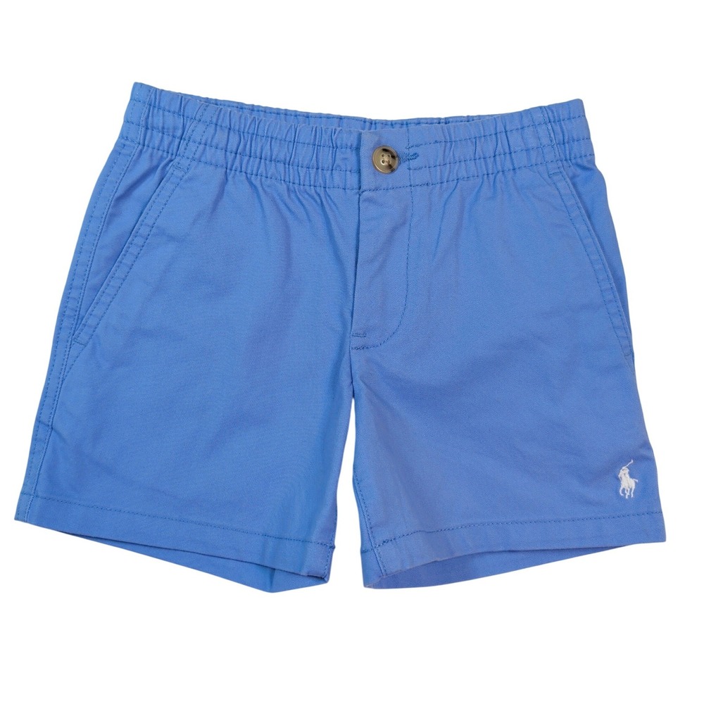 Polo Ralph Lauren Chino Shorts Boy Size 4 Blue Stretch Cotton Pony Logo Prepster